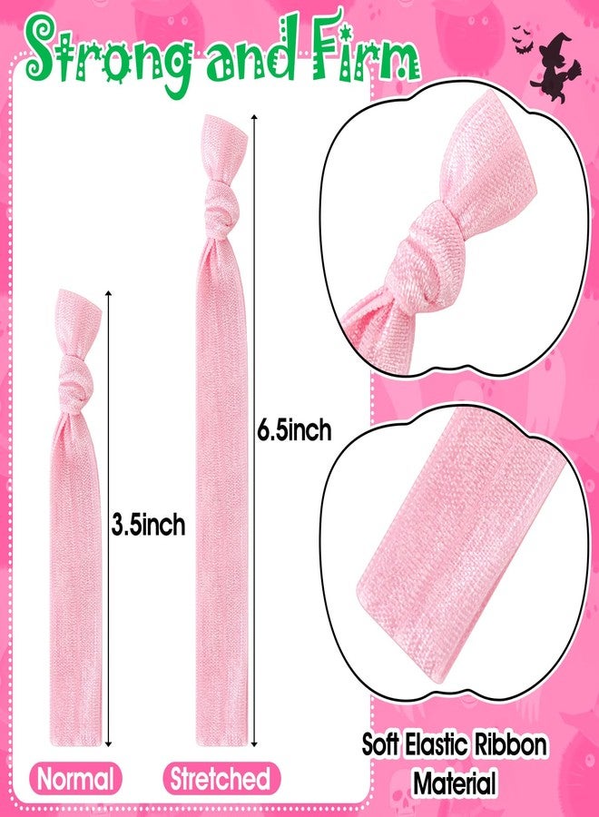 AKAIXI 48pcs Pink and Green Hair Ties,Elastic Webbing No Trace Witch scrunchies Accessories for Thick,thin,curly and Ponytail Hair for girl Daughter Birthday Family Martini Cactus Tea Party - Image 2